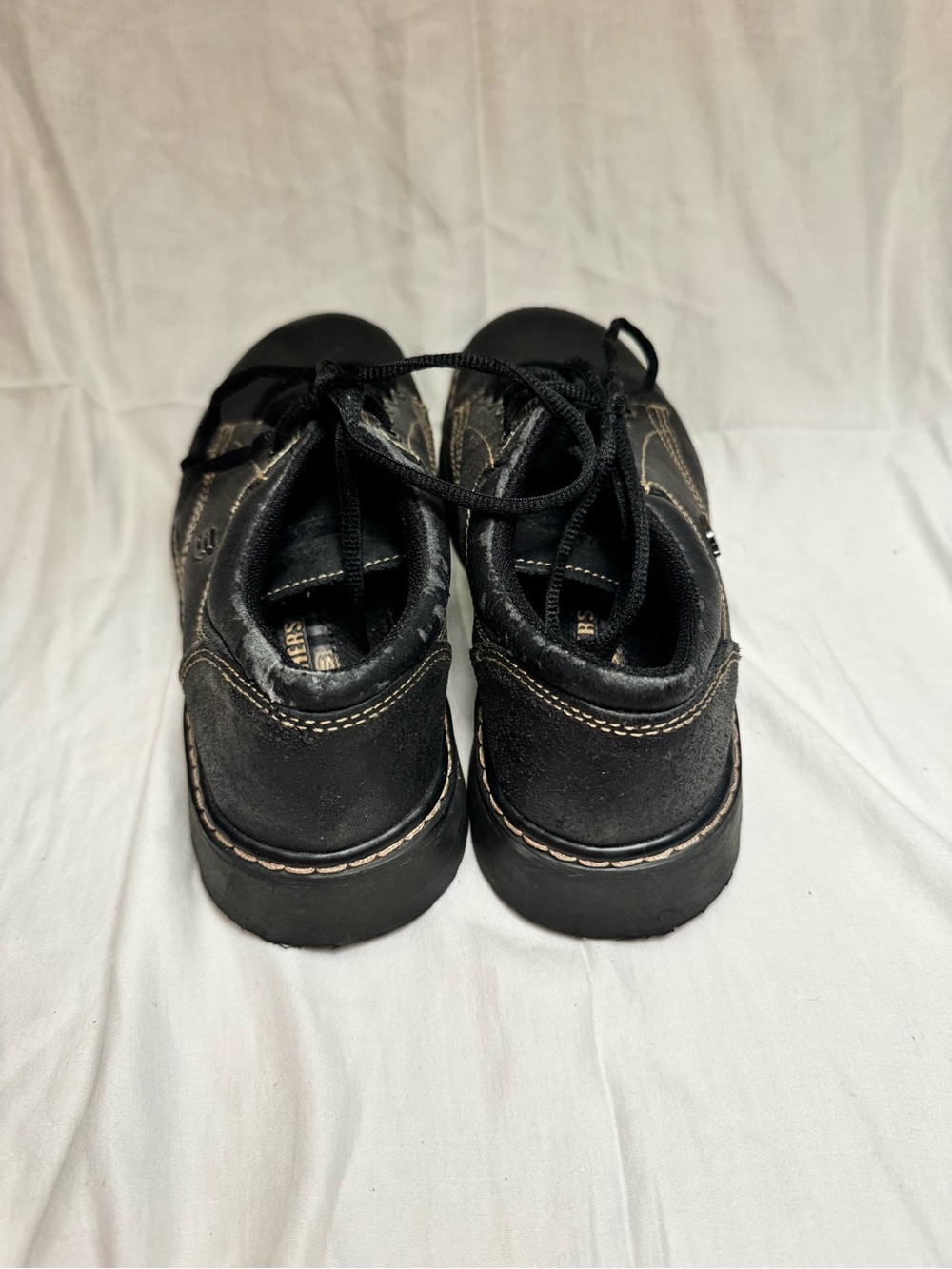 Vintage Women’s Skechers Black Leather Lace-Up Platform Sneakers [Size 8] - Picture 2 of 5
